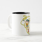 Wonder Woman in Lasso Zweifarbige Tasse (Vorderseite Links)