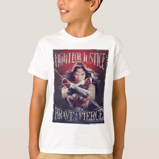 Wonder Woman kämpft für Gerechtigkeit T-Shirt (Vorderseite)