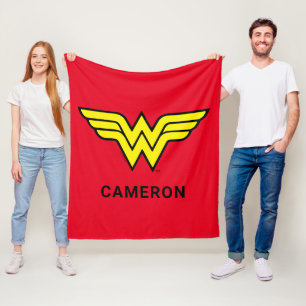 Wonder Woman   Klassisches Logo   Name hinzufügen Fleecedecke