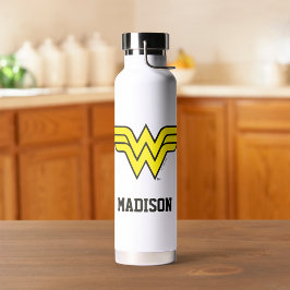 Wonder Woman | Klassisches Logo | Name hinzufügen Trinkflasche