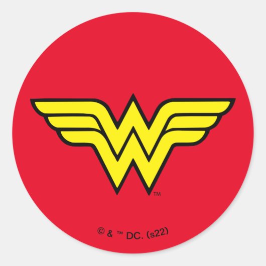 Wonder Woman | Klassisches Logo Runder Aufkleber (Vorderseite)