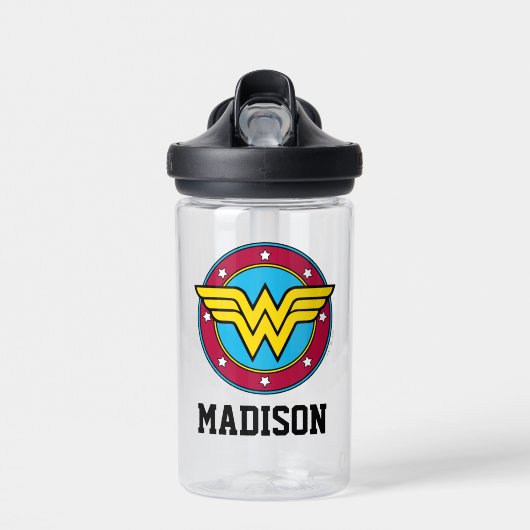 Wonder Woman | Kreis | Name hinzufügen Trinkflasche (Vorne)