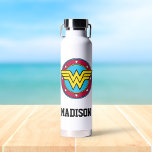 Wonder Woman | Kreis | Name hinzufügen Trinkflasche<br><div class="desc">Wonder Woman Logos</div>