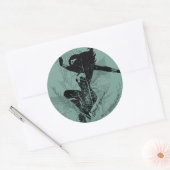 Wonder Woman Landing Foliage Graphic Runder Aufkleber (Umschlag)