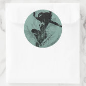 Wonder Woman Landing Foliage Graphic Runder Aufkleber (Tasche)