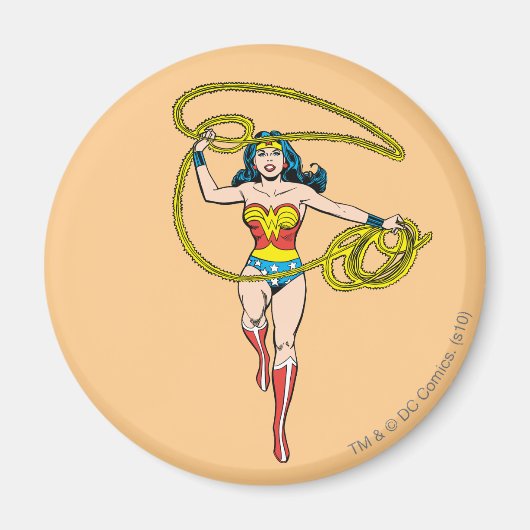 Wonder Woman Lasso über Kopf Magnet (Vorne)