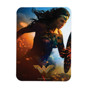 Wonder Woman läuft auf dem Schlachtfeld Magnet