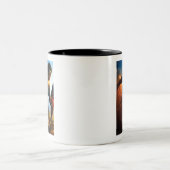 Wonder Woman läuft auf dem Schlachtfeld Zweifarbige Tasse (Mittel)