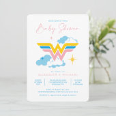 Wonder Woman Logo | Babydusche Einladung (Stehend Vorderseite)