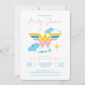 Wonder Woman Logo | Babydusche Einladung (Vorderseite)