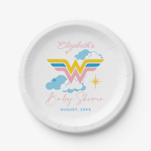 Wonder Woman Logo | Babydusche Pappteller (Vorderseite)