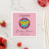 Wonder Woman Logo | Neues Baby kommt bald Serviette (Beispiel)