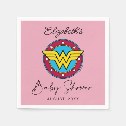 Wonder Woman Logo | Neues Baby kommt bald Serviette (Vorderseite)