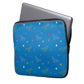 Wonder Woman-Logo und Sterne Blaues Muster Laptopschutzhülle (Vorderseite Links)