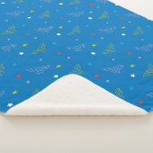 Wonder Woman-Logo und Sterne Blaues Muster Sherpadecke (3/4)