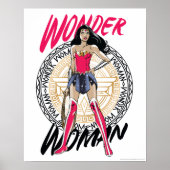 Wonder Woman mit griechischem StammesEmblem Poster (Vorne)