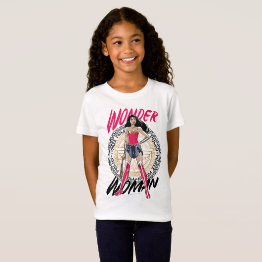 Wonder Woman mit griechischem StammesEmblem T-Shirt (Vorne ganz)