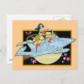 Wonder Woman mit Jet Postkarte (Vorne/Hinten)