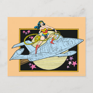 Wonder Woman mit Jet Postkarte