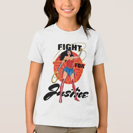 Wonder Woman mit Lasso - Kampf für Gerechtigkeit Tri-Blend Shirt (Vorderseite)