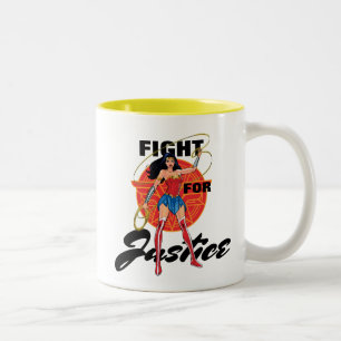 Wonder Woman mit Lasso - Kampf für Gerechtigkeit Zweifarbige Tasse