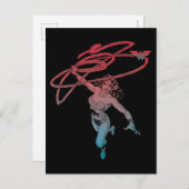 Wonder Woman mit Lasso Red Blue Kunst Postkarte (Vorne/Hinten)