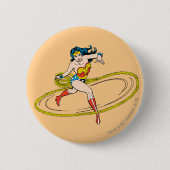 Wonder Woman mit Lasso verkabelt Button (Vorderseite)