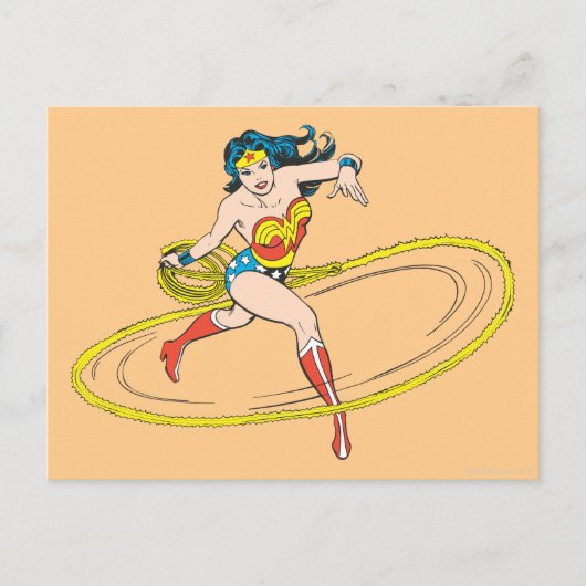 Wonder Woman mit Lasso verkabelt Postkarte (Vorderseite)