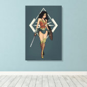 Wonder Woman mit Schwert Comic Art Leinwanddruck (Insitu (Holzboden))