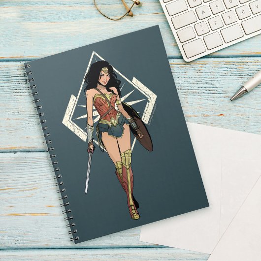 Wonder Woman mit Schwert Comic Art Notizblock