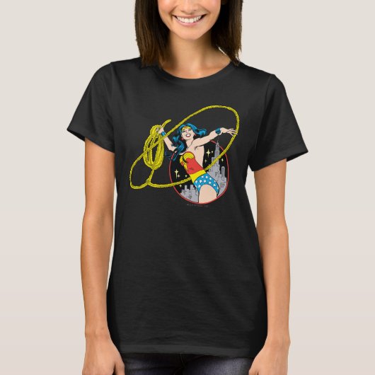 Wonder Woman mit Stadtgeschichte T-Shirt (Vorderseite)