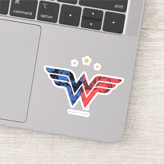 Wonder Woman Modern & Retro Comic Overlay-Logo Aufkleber (Detail)