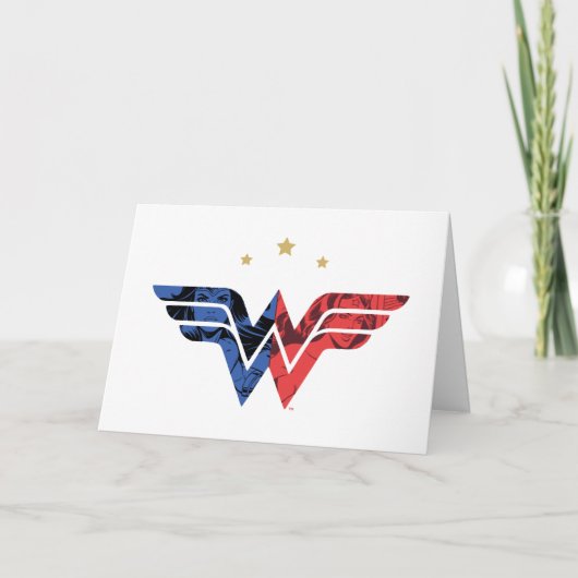Wonder Woman Modern & Retro Comic Overlay Logo Karte (Vorderseite)
