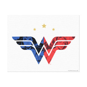 Wonder Woman Modern & Retro Comic Overlay-Logo Leinwanddruck