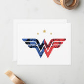 Wonder Woman Modern & Retro Comic Overlay-Logo Mitteilungskarte (Vorderseite/Rückseite Beispiel)
