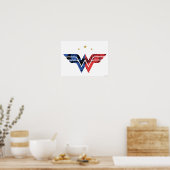 Wonder Woman Modern & Retro Comic Overlay-Logo Poster (Küche)