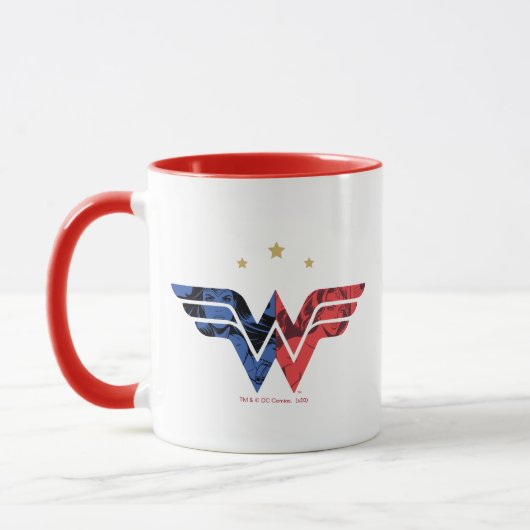Wonder Woman Modern & Retro Comic Overlay-Logo Tasse (Links)