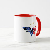 Wonder Woman Modern & Retro Comic Overlay-Logo Tasse (VorderseiteRechts)