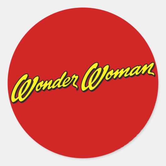 Wonder Woman Name Runder Aufkleber (Vorderseite)