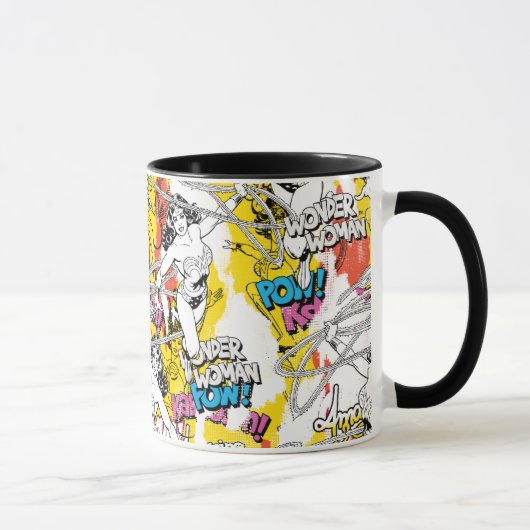 Wonder Woman Neon Pattern Tasse (Rechts)