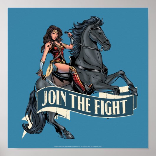 Wonder Woman on Horse Comic Kunst Poster (Vorne)