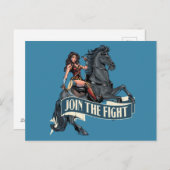Wonder Woman on Horse Comic Kunst Postkarte (Vorne/Hinten)