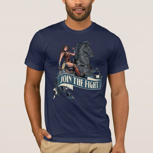 Wonder Woman on Horse Comic Kunst T-Shirt (Vorderseite)