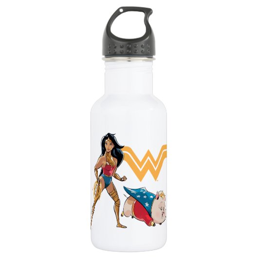 Wonder Woman & PB Edelstahlflasche (Vorderseite)