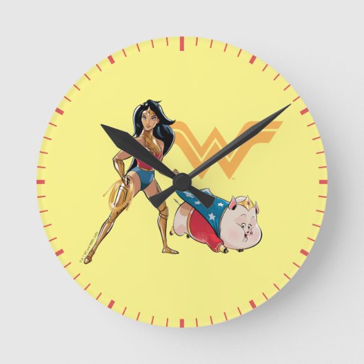 Wonder Woman & PB Runde Wanduhr (Vorderseite)