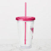 Wonder Woman Pink Camellier Blume Logo Acryltrinkbecher (Rechts)