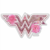 Wonder Woman Pink Camellier Blume Logo Aufkleber (Vorderseite)