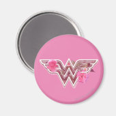 Wonder Woman Pink Camellier Blume Logo Magnet (Vorderseite/Rückseite)