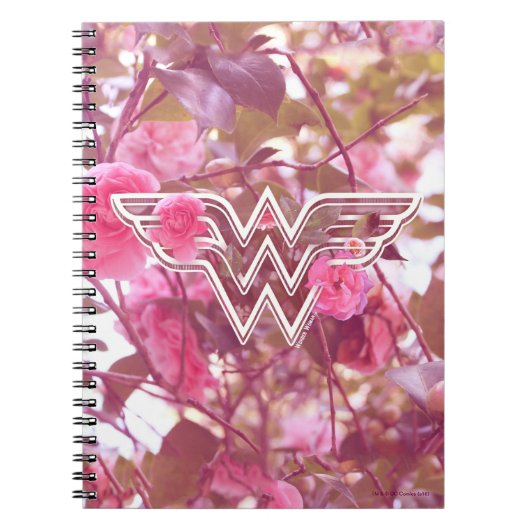 Wonder Woman Pink Camellier Blume Logo Notizblock (Vorderseite)