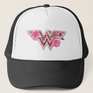 Wonder Woman Pink Camellier Blume Logo Truckerkappe